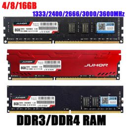 JUHOR memoria RAM DDR3 8G 4G 1866MHz 1600MHz DDR4 16G 2666 3000 32000MHz memorias de escritorio Udimm 1333 Dimm soporte para AMD Intel ordenador portátil servidor PC