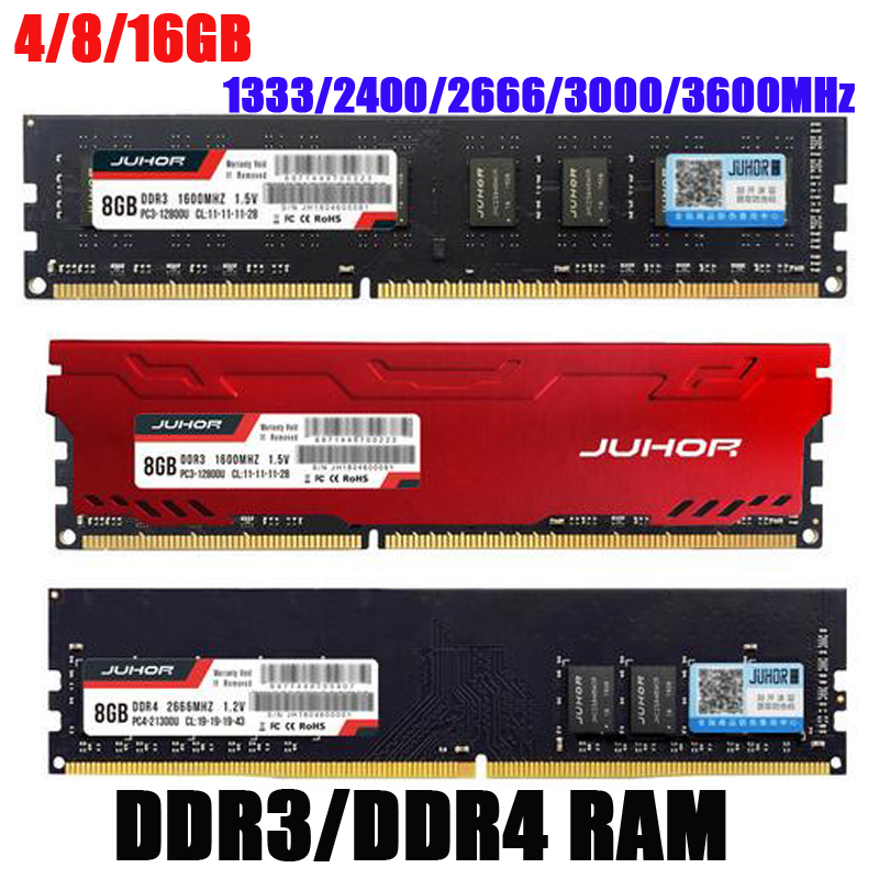 JUHOR Bellek RAM DDR3 8G 4G 1866MHz 1600MHz DDR4 16G 2666 3000 32000MHz Masaüstü Anılar Udimm 1333 Dimm Standı AMD Intel Dizüstü Bilgisayar Sunucu PC