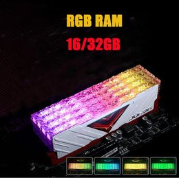 JUHOR RGB Memory RAM DDR4 16G (8GX2) 32G (16GX2) 3600MHz 3200MHz Desktop -herinneringen UdIMM 1333 DIMM Stand LED -licht voor laptop AMD Intel Computer Office Game PC