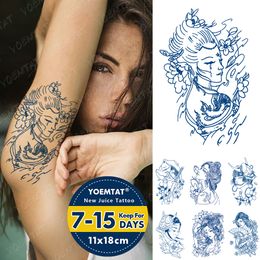 Jus d'encre tatouages corps Art durable étanche temporaire tatouage autocollant Prajna Geisha Tatoo bras faux beauté fille Tatto femmes hommes