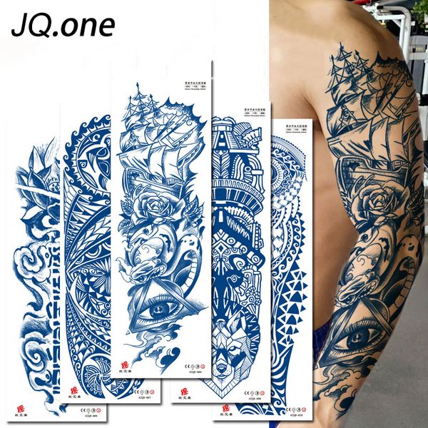 Jus d'encre tatouages corps Art durable étanche temporaire tatouage autocollant oeil horloge Tatoo bras faux bras complet Tatto femmes hommes