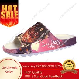 Juice Wrld 999 Hip Hop Rapper Soft Sole Sllipers Home Clogs Men Women Tiener Custom Made Sandals Water schoenen op Shit Step In