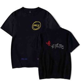 Camiseta de Juice Wrld para hombre y mujer, tendencia de verano, estampado de letras, Senorita Pop Hip Hop, cantante guapo, camiseta gris para niños G1224