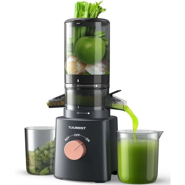 Juicer, Juicer à la presse froide Tuumiist, avec un grand réservoir d'alimentation de 4,25 pouces (environ 10,6 cm), adapté à tous