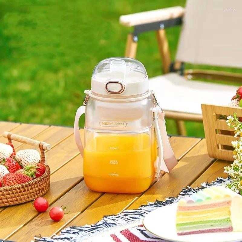 Exprimidores 1L Exprimidor portátil de gran capacidad Exprimidor de jugo de naranja fresco Licuadora de frutas al aire libre