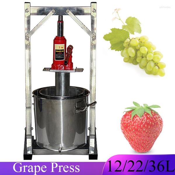 Presse-agrumes 2023 12/22/36L maison manuel hydraulique presse-fruits raisin myrtille mûrier presseur acier inoxydable jus Machine