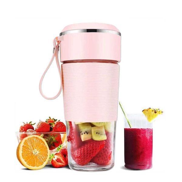 Exprimidores 300 ml 2 4 6 cuchillas exprimidor portátil licuadora taza de vidrio de viaje mini licuadora portátil batido batido exprimidor de frutas recargable 10296 P230407