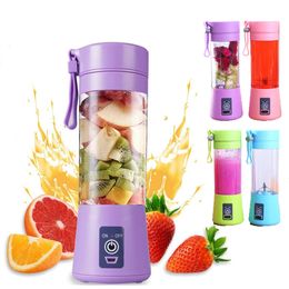 Centrifugeuses 380ML Mini Portable Blender USB Juicer Mélangeur De Fruits Frais Extracteur De Jus Orange Squeezer Électrique Juicing Cup 6blade 230616