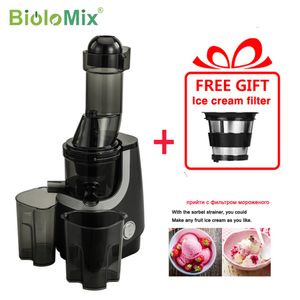 Sapcentrifuge BioloMix brede trechter Slow Masticating Juicer BPA-VRIJ Cold Press Juice Blender voor groenten en fruit met hoge voedingsstoffen 230616