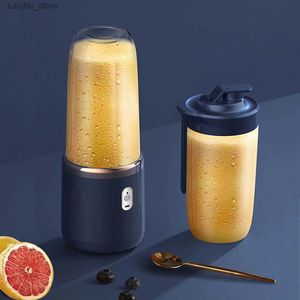 Juicers Dual Cup Multifunctionele USB -fruitmixer Draagbaar 400 ml Mini Elektrisch sap Mixer Juice Cup Y240418