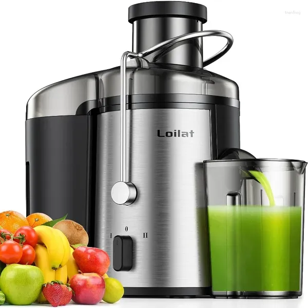 Exprimidores DUTRIEUX Máquina Eléctrica De Jugo Para Extractor Centrífugo De Frutas Y Verduras Enteras Con Ajuste De 3 Velocidades De Acero Inoxidable