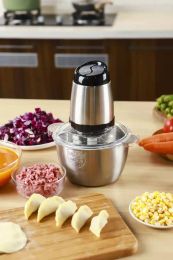 Jugador de alimentos eléctricos Chopper de 2 litros Maninero de acero inoxidable Chopper de ajo 300W Food Processor Baby Food Slicer Mincal