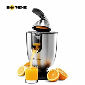 Juicers Eurolux Electric Citrus Juicer Squeezert, acier inoxydable 160 watts de poignée de poignée souple puissante et couvercle de cône pour une utilisation (ELCJ1700S)