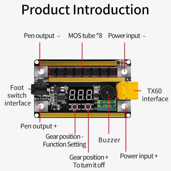 Juicers GX591 Soudage Hine Control Board avec déclencheur de soudage de soudage 12V Carte de circuit de soudage 18650 outil de soudage de la batterie