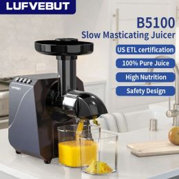 Juicers Lufvebut Légumes et fruits Extracteur de jus électrique Slow 200W Power Easy Easy Wash Slow Masticating Juicer