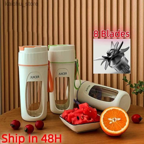 Juicers Mini Blender Blender Blender Blender Extracteurs Multifisection Juice Maker Machine Blender Smoothies Blenker 8 lames Y240418