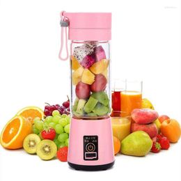 Exprimidores recargables, taza de jugo portátil, 6 cuchillas, recién exprimido, 380Ml, máquina para hacer fruta fresca, licuadora de mano