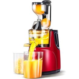 Juicers Masticissant lent Juicer Juice Cold Press Juice Extracteur Apple Orange Citrus Juice Machine avec une large goulotte Motor silencieux pour les fruits