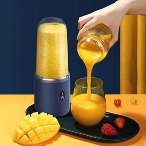 Juicers Small Electric Juicer 400ML 6 Blades Portable Juicer Cup Juicer Fruit Juice Cup Automatic Smoothie Blender Ice Crush Cup Kitchen P230407