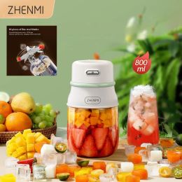 Juicers Zhenmi Tonton Coupe portable Juicer Cup 800ml Juicer Blé Mini Mini Blender Fruit Vegetables rapides