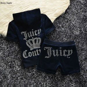 Juicy Apple Tracksuit Short Sets Designer Hoodies Jogets Jogger Sportswear Summer Streetwear Sports Tweedelige set Women
