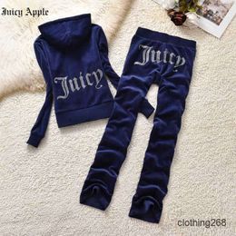 Juicy Apple Tracksuit Femmes Sports Sports Fory Fashion Loose Loose Casual Long Manches Two-Piece Clothing Costumes 2023 New S 31135