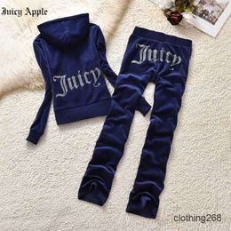 Juicy Apple Tracksuit Women Sports Suit voor Summer Fashion Loose Casual Long Sheeves Tweedelige kledingpakken 2023 Nieuwe S 31135