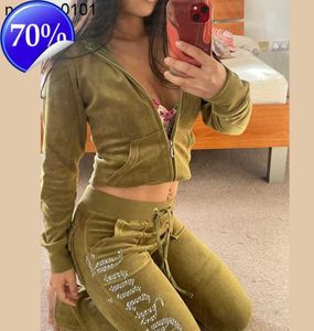 Juicy Apple Dames Trainingspakken 2023 Zomer Merk Naaien 2 delige sets Fluwelen Trainingspakken Velours Vrouwen Trainingspak Hoodies En Broek Met fdsa