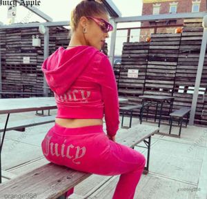 Juicy Apple Femme's Tracksuit Veet Sewing Cost Titus Two Piece Jogging Set Velor Met Pantalon Pantalon Womens002