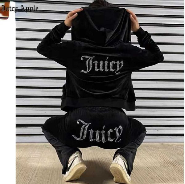 Juicy Apple Femme Survêtements Velours Couture Costumes Outfit Deux Pièces Jogging Ensemble Velours Sweat À Capuche Pantalon Costume Femmes Tidal flow design889ess