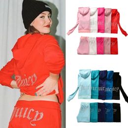 Juicy Coutoure Velvet Femmes Survêtement À Manches Longues Printemps Automne Sporting Wear Slim Casual Femmes Survêtements Col À Capuchon Jogging Sportswear Vêtements De Marque