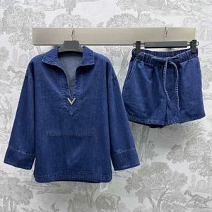 Juicy Tracksuis Cobets sets pour femmes tenues Fashion Womens Blue Denim Shorts de créateurs Summer Summer et haute taille