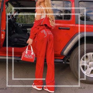 Juicy Tracksuit Fashion Set Femmes Juicy Designer Clothes Tracksuis Femme Sport des combinaisons rouges Slim Casual Velvet Femmes Set Track Cape Couture Sweats SweetSuits 506