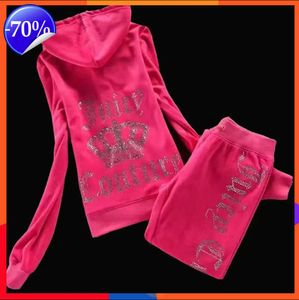 Juicy tracksuit dames fluwelen 2023 merk velours naaipak spoor hoodies en broek sets nieuw high -end 88es play