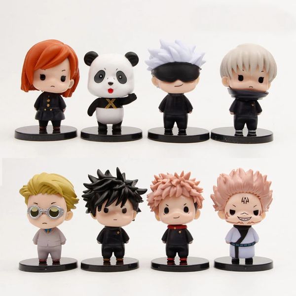 Jujutsu kaisen anime figure mignonne 8 modèle de style Itadori Yuji Gojo Satoru PVC Action Figurine Modle Toys Kids Birthday Cadeaux 240506