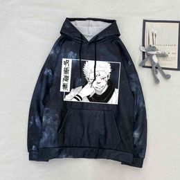 Jujutsu Kaisen Anime Sweats à capuche Femmes Hommes Lâche Sports Casual Tops Printemps et Automne Haut à manches longues Y211118