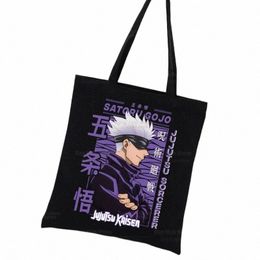 Jujutsu Kaisen Carto Shop Sac en toile Ryomen Sukuna Itadori Yuji Shopper Sac Okkotsu Yuta Gojo Satoru Sacs fourre-tout à bandoulière y8Vu #