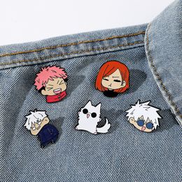 Jujutsu kaisen personnages en émail épingle mignon films anime jeux épingles en émail dur collectionne le cartoon métaton broche sac à dos sac de sac à dos collier badges