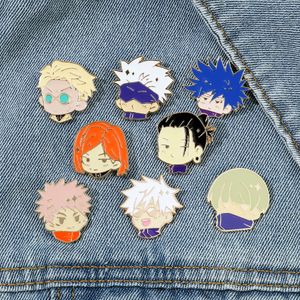 Jujutsu Kaisen Chibi Enamel Pins Gojo Satoru Itadori Yuji Custom Brooches Lapel Badges Cartoon Funny Jewelry Gift for Friends anime accessory