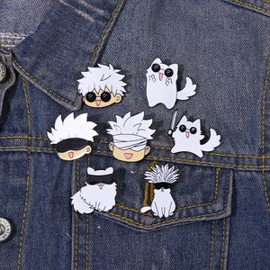 Jujutsu Kaisen – broche en émail, dessin animé, animaux, chat, chapeau en métal personnalisé, vêtements à revers, sac à dos, bijoux, cadeau pour Fans d'amis