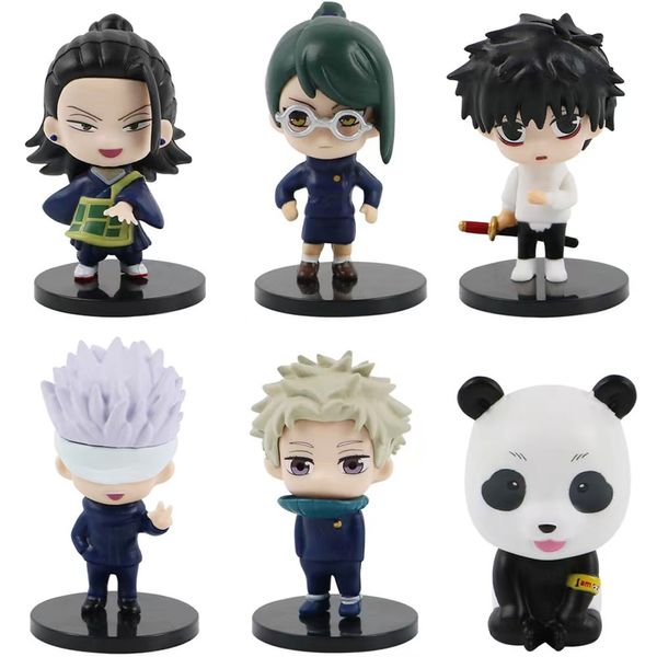 Jujutsu Kaisen – figurine debout, version Q, coffret de figurines à mouvement Adverge (paquet de 6)