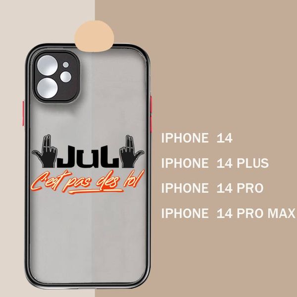 Jul C'est Pas des lol PNG Case de téléphone mate transparent pour iPhone 14 11 12 13 Plus Mini XS XR Pro Max Cover