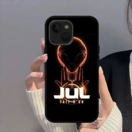 Julien Mari Jul DP Case teléfono extraterrestre para iPhone 11 12 Mini 13 14 15 Pro XS Max x 8 Plus SE XR Shell