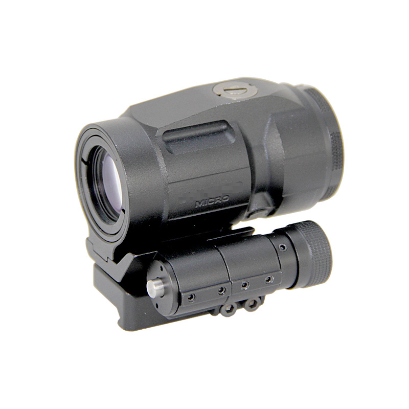 Tactical Juliet3 Magnifier 3x Magnification Scope Hunting Rifle Optics Push-Button Switch to Side Mount with Spacers