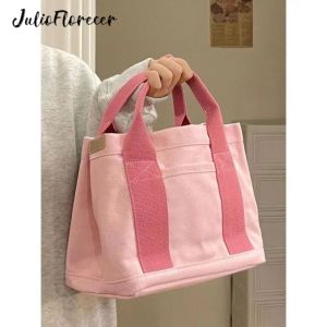 JuliofloreCer Sac à bandoulière Coton Canvas Hands Handsbag Casual Tote Eco Friendly Crossbody Preppy Bags For Women Livraison GRATUITE