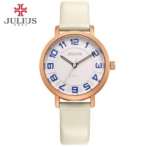 Julius Alibaba Express Ladies Horloges Dames kleden ultra dunne goedkope promotie ronde lederen relogio schip dropship JA-939260U