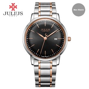 Julius Merk Rvs Horloge Ultra Dunne 8mm Mannen 30 M Waterdichte Horloge Auto Datum Limited Edition Whatch Montre Jal-040