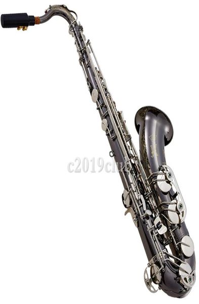 Julius Keilwerth SX90R Shadow BB Tune Tenor Saxophone B Instrument de musique plat en laiton noir nickel sculpté de haute qualité SAX avec AC4953053