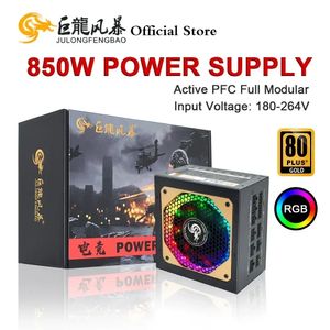 JULONGFENGBAO ATX 850W Volledig modulair RGB 80Plus Goud 204Pin 12V PSU Professionele E-Sport Videogamecomputer PC-voeding 240307