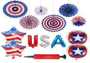 4 juillet Day Balloons Day Balloons Set Us US Nationalday Célébration Arrangement Parties patriotiques Balloon décoré 9214449